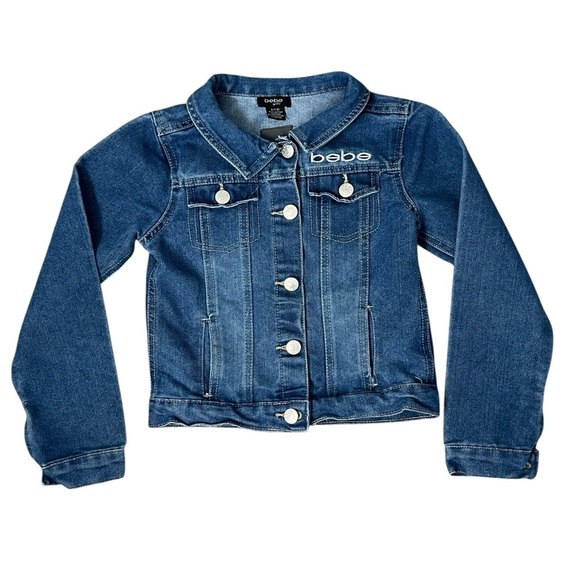Bebe Blue Jean Jacket Classic Denim Style - S (7/8) - Picture 1 of 9